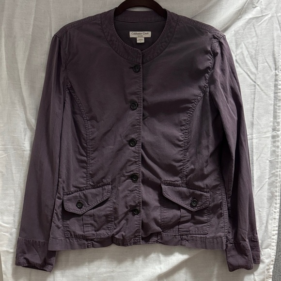 Vintage Coldwater Creek Women's Purple Jacket Size 14 100% cotton lightweight. - Picture 1 of 4